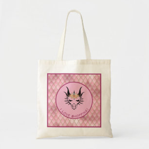 Pink I Liebe Shopping Dragon Head & Scales Tragetasche