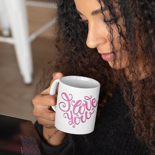 Pink I Liebe You Kaffeetasse