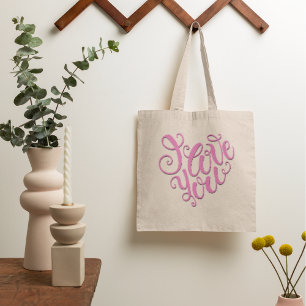 Pink I Love You Tragetasche