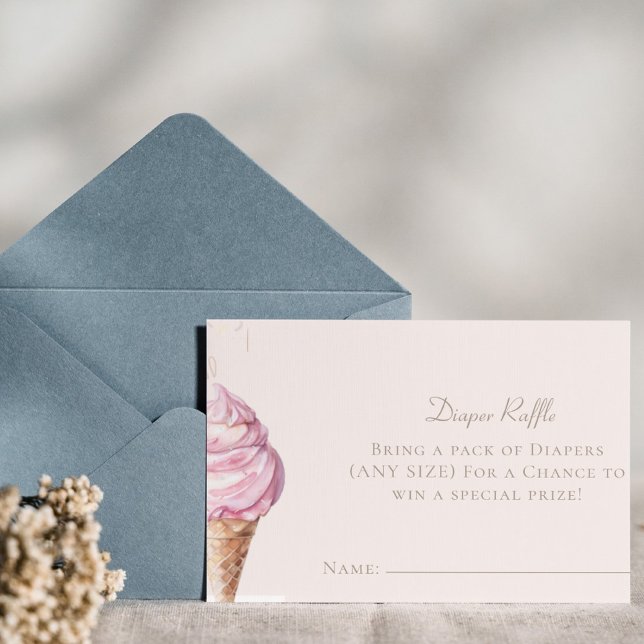 Pink Ice Cream Baby Duschkabine Windelwanne Raffle Begleitkarte (Von Creator hochgeladen)