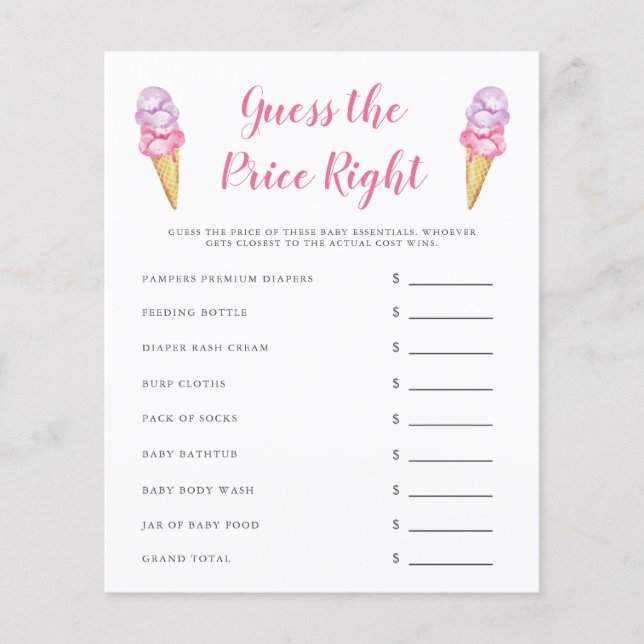 Pink Ice Cream rät das preisgünstige Spiel (Vorderseite)