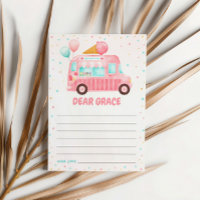 Pink Ice Cream Truck Birthday Time Kapselkarte