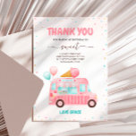 Pink Ice Cream Truck Hier ist der Scoop Geburtstag Dankeskarte<br><div class="desc">Mit unseren Pink Ice Cream Truck Geburtstagskarten bedanken Sie sich herzlich. Mit charmanten Designs und zauberhaften Details aus Eis sorgen diese Karten für eine süße Note. Passen Sie jede Karte mit einer personalisierten Nachricht an, damit sie sich nach einer unvergesslichen Feier perfekt für Ihre herzliche Dankbarkeit eignet. Wählen Sie unsere...</div>