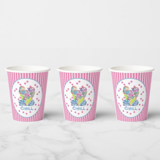 Pink Ice Creme Chillout Papier Cups Pappbecher (Multi)