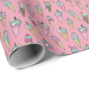 Pink Ice Creme Cone Gift Muster Geschenkpapier