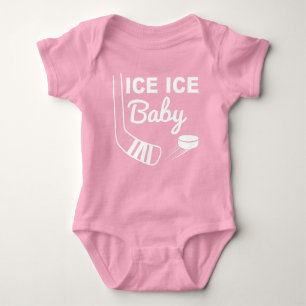 Pink Ice Ice Baby Hockey Baby Bodysuit Baby Strampler