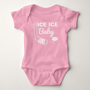 Pink Ice Ice Baby Hockey Baby Bodysuit Strampler