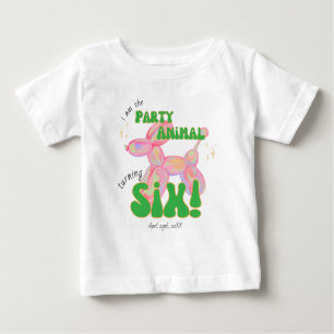 Pink Ich bin das Party-Ballon-Tier 6. Geburtstag Baby T-shirt