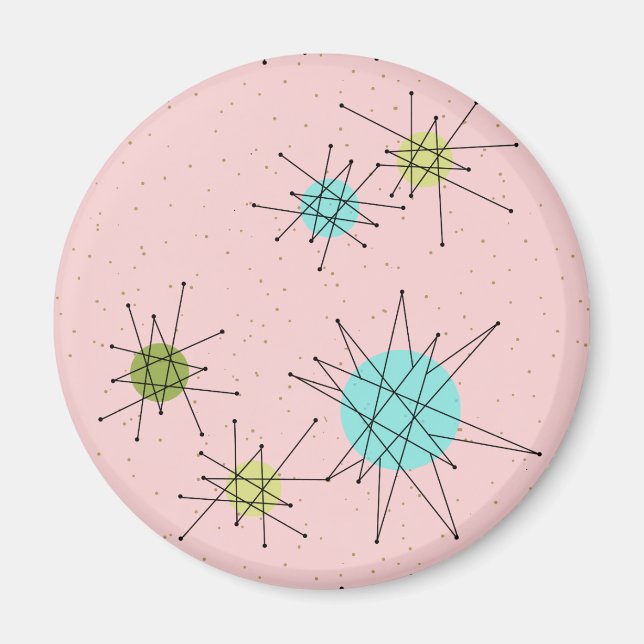 Pink Iconic Atomic Starbursts Magnet (Vorne)