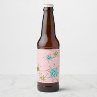 Pink Iconic Atomic Sternexplosion Bierflasche Etik
