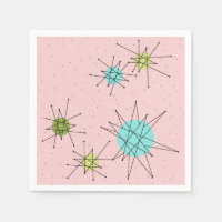 Pink Iconic Atomic Sternexplosion Paper Napkins