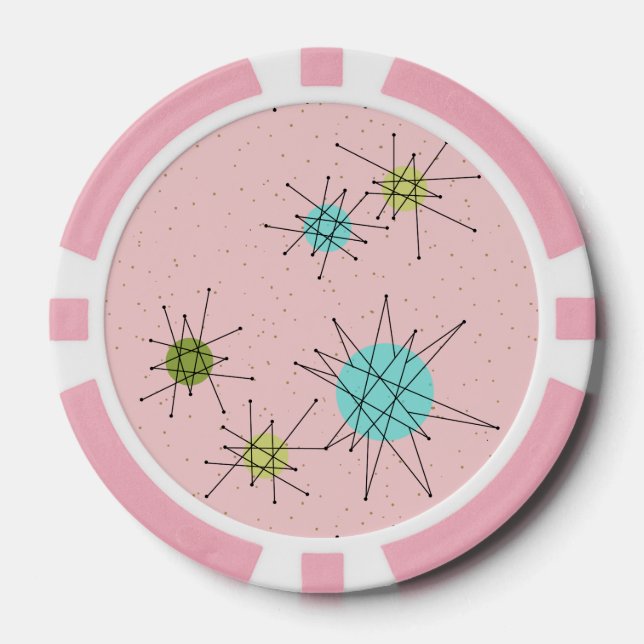 Pink Iconic Atomic Sternexplosion Poker Chip (Vorderseite)