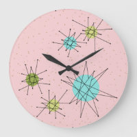 Pink Iconic Atomic Sternexplosionen Acrylwand Uhr