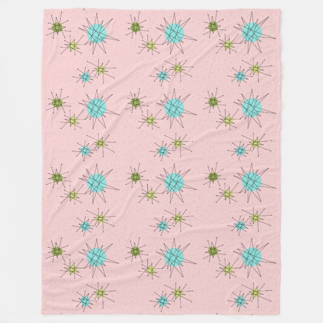 Pink Iconic Atomic Sternexplosionen Fleece Blanket (Vorderseite)