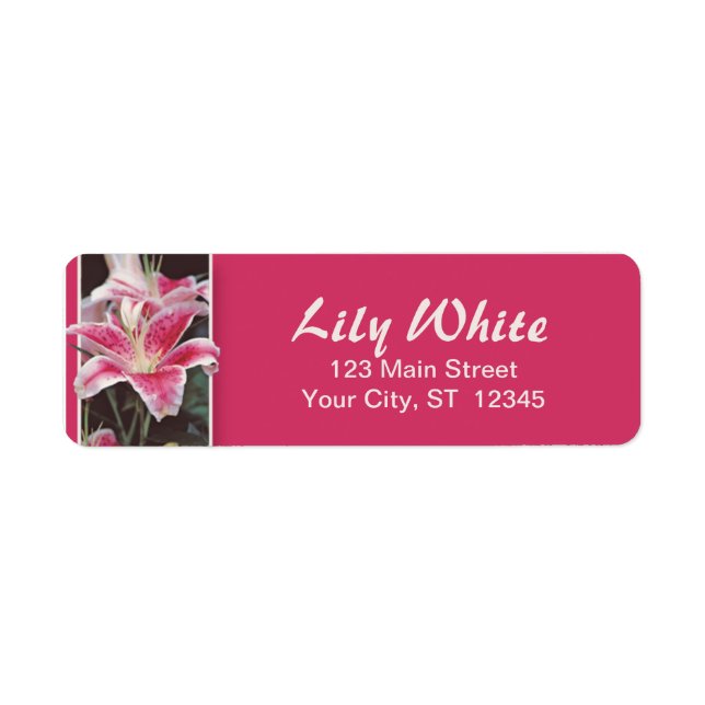 Pink Iily Return Address Label (Vorne)