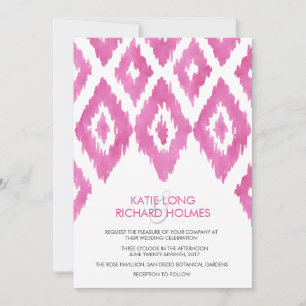 Pink Ikat Wedding Einladung