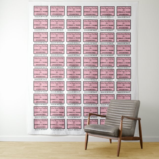 Pink im Weißen Haus, Trump - Foto im Hintergrund Wandteppich (Beispiel)