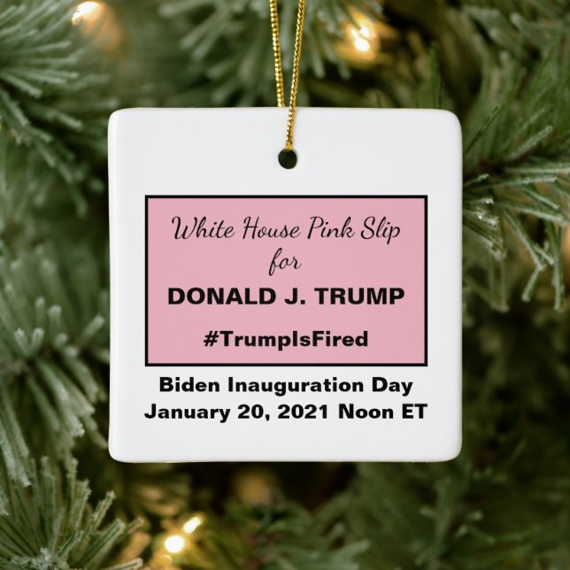 Pink im Weißen Haus, Trump hat die Amtseinführung  Keramikornament (Baum)