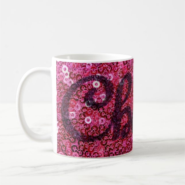 Pink Imitate Sequins Cheques Kaffeezubereitung Tas Kaffeetasse (Links)