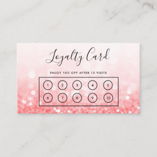 Pink Imitats Glitzer Custom Loyalty Card Visitenkarte