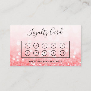 Pink Imitats Glitzer Custom Loyalty Card Visitenkarte