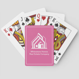Pink Immobilienunternehmen Personalisierter Immobi Spielkarten