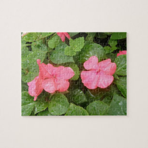 Pink Impatiens Blume Puzzle