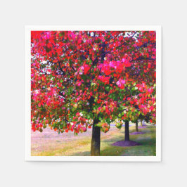 Pink impressionistisch Autumn Leaves Serviette