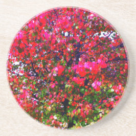 Pink impressionistisch Herbst Blätter Bäume Getränkeuntersetzer