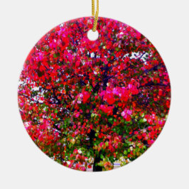 Pink impressionistisch Herbst Blätter Bäume Keramik Ornament