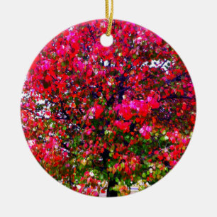 Pink impressionistisch Herbst Blätter Bäume Keramik Ornament