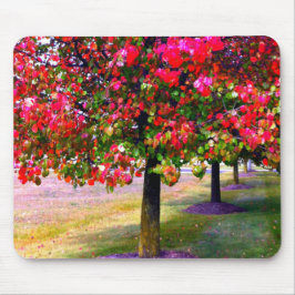 Pink impressionistisch Herbst Blätter Bäume Mousepad
