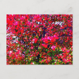 Pink impressionistisch Herbst Blätter Bäume Postkarte