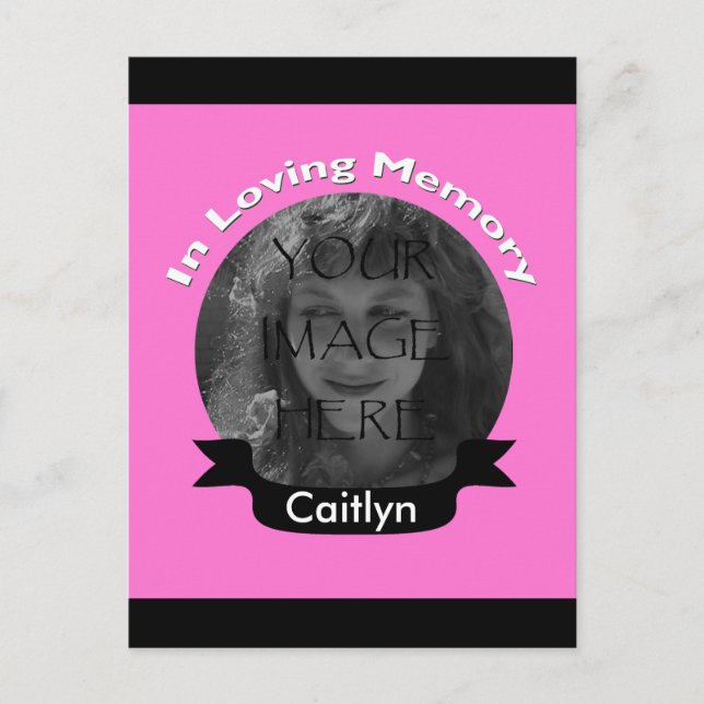 Pink in Love Memory Foto Postkarte (Vorderseite)