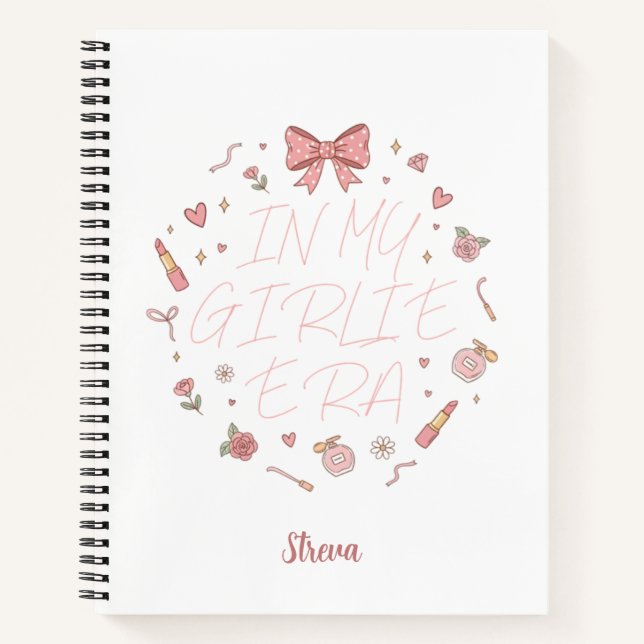 Pink in my girlie era notebook notizbuch (Vorderseite)
