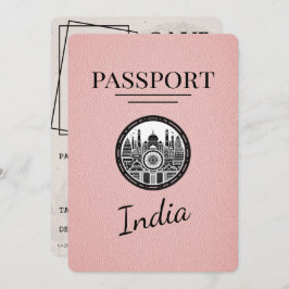 Pink India Passport Save the Date