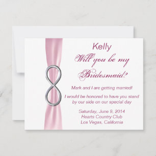 Pink Infinity Wedding Bridesmaid Card Einladung