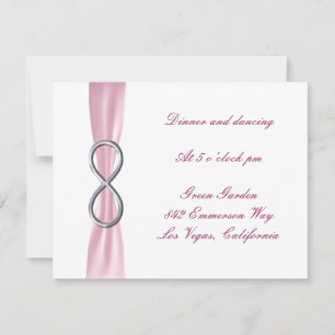 Pink Infinity Wedding Reception Card Einladung