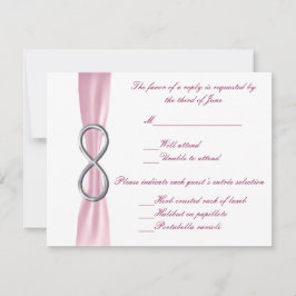 Pink Infinity Wedding Response Card RSVP Karte