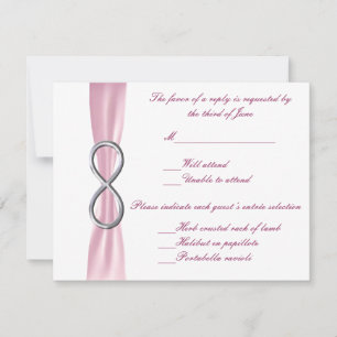 Pink Infinity Wedding Response Card RSVP Karte