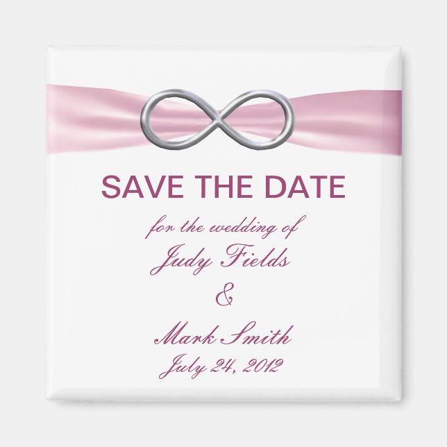Pink Infinity Wedding Save the Date Magnet (Vorne)