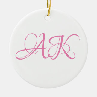Pink Initial Monogram Mug - CUSTOMIZABLE! Keramik Ornament