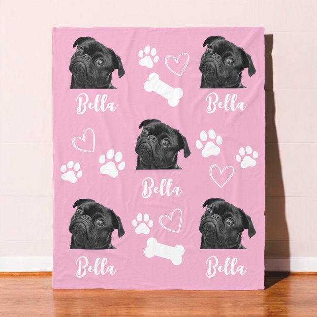 Pink Instagram Herzpfeife Druck Hund Lover Foto Fleecedecke (Von Creator hochgeladen)