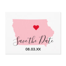 Pink Iowa Rotes Herz Save the Date