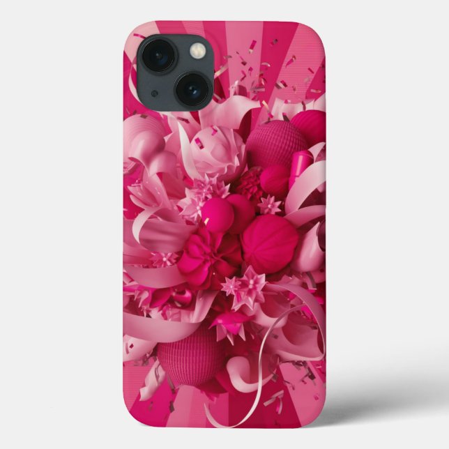 Pink iPhone 13 Fall mit Lego Style Case-Mate iPhone Hülle (Rückseite)