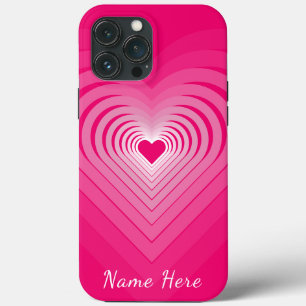 Pink iPhone Case Geschenk mit Herz-Individuelle Na