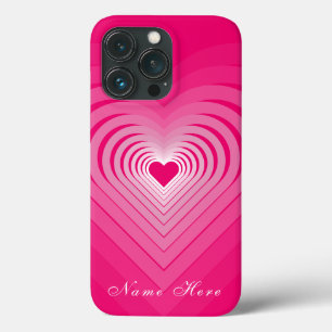 Pink iPhone Case mit Herz und Individuelle Name