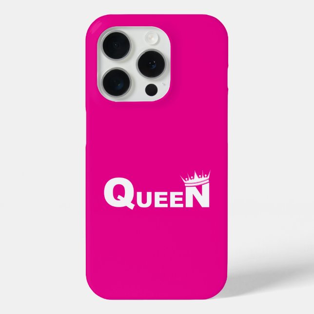 Pink iPhone case with 'Queen' (Rückseite)