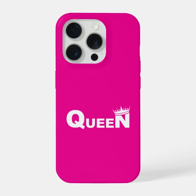 Pink iPhone case with 'Queen' Hülle (Rückseite)