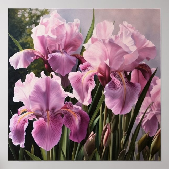 Pink Ire Blume Art Print Poster (Vorne)